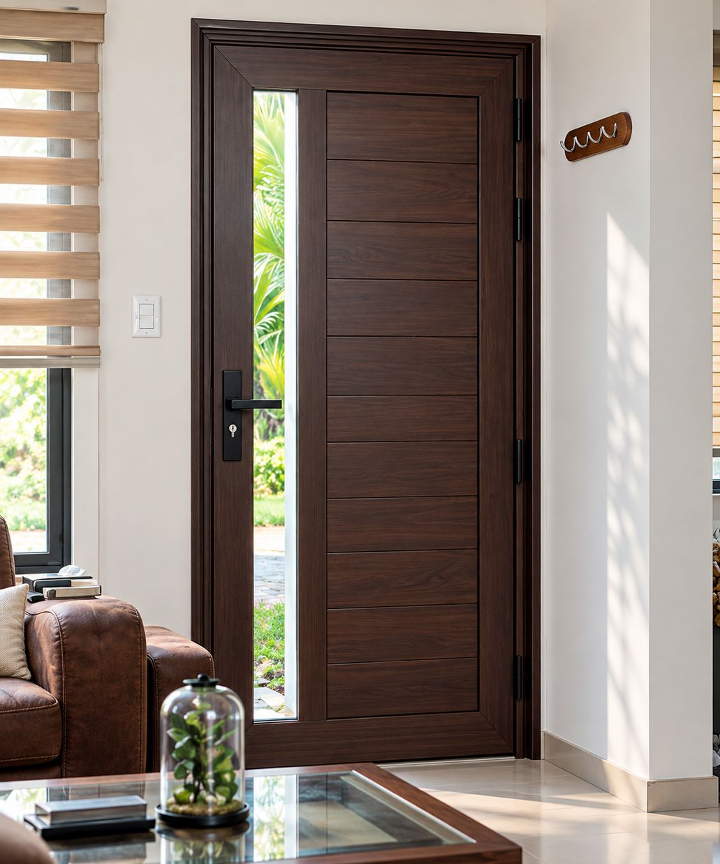 Puerta principal de aluminio HOME X con cerradura digital